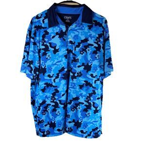 Chaps Golf Mens Blue Hawaiian Polo Shirt Size Large